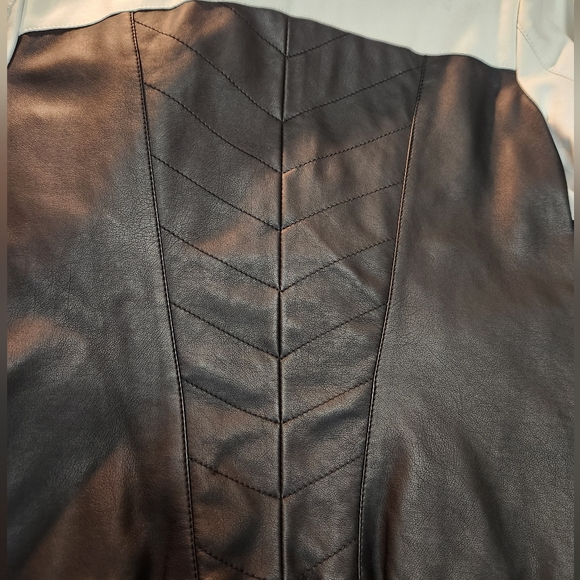 I.N.C Small Faux Leather Black and White Jacket - Picture 6 of 8